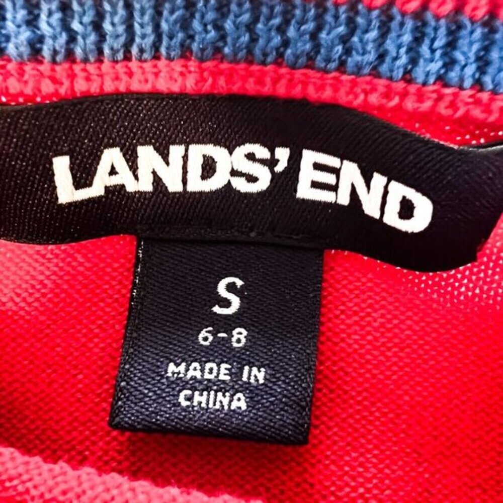 Lands' End Christmas Holiday Dog Wreath Red Sweater Pet Lovers | Knit Festive S - Picture 5 of 10